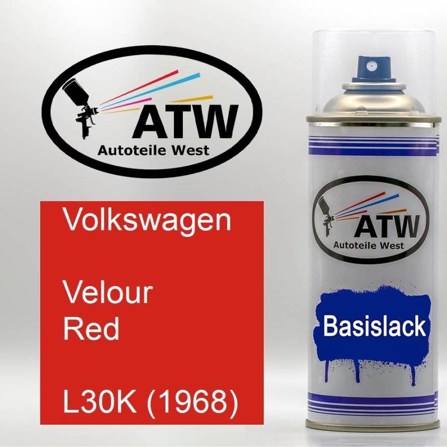 Volkswagen, Velour Red, L30K (1968): 400ml Sprühdose, von ATW Autoteile West.